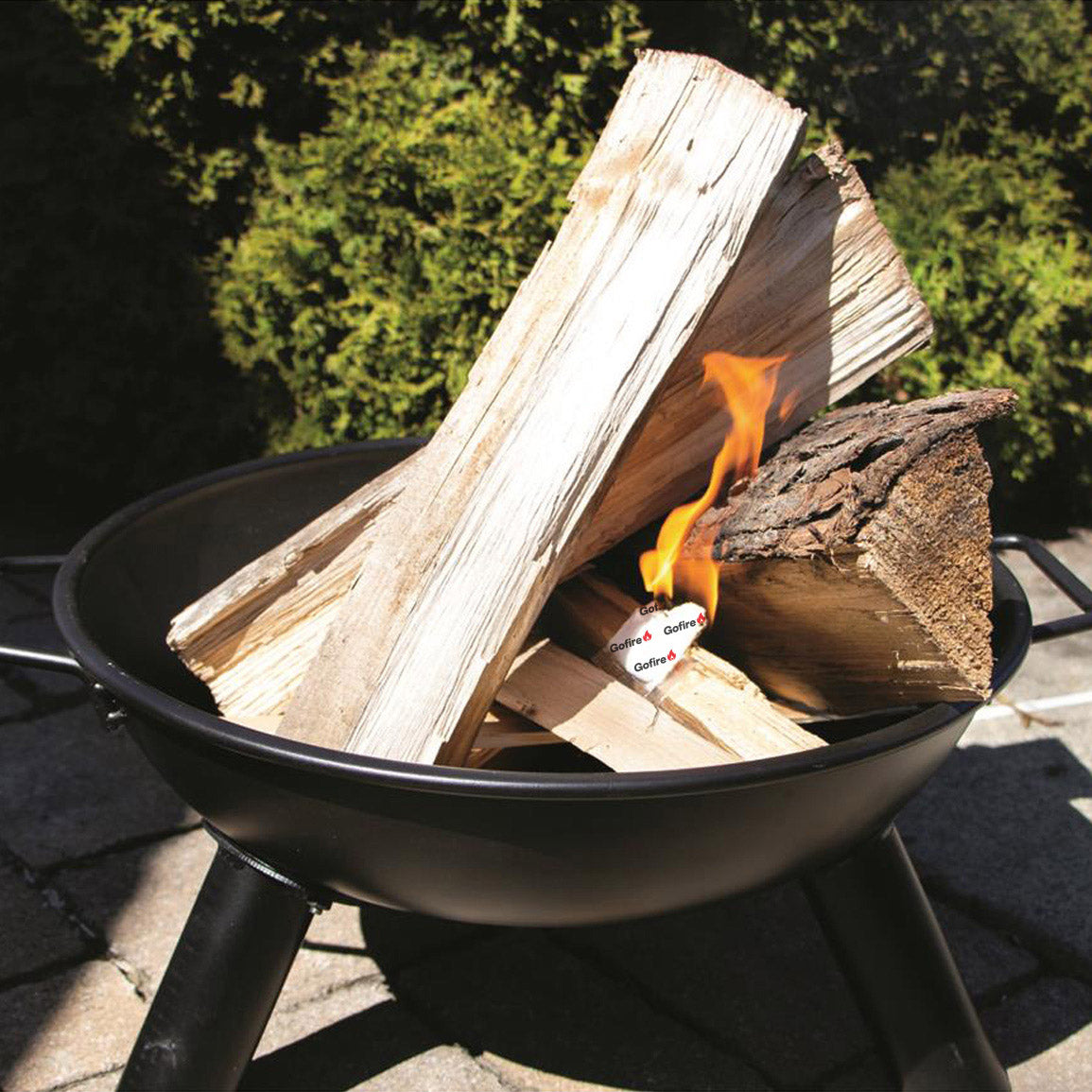 Gofire Ultimate All Purpose Fire Starters in a firepit